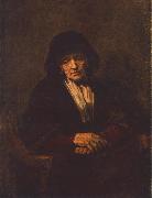 REMBRANDT Harmenszoon van Rijn Portrait of an old Woman USA oil painting artist